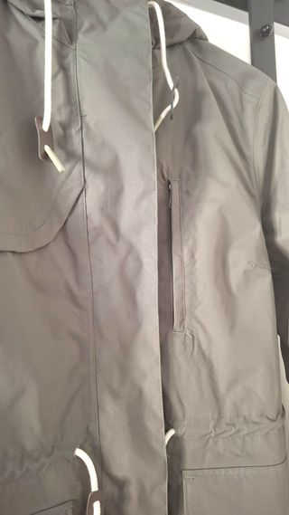 Parka impermeable verde kaki T-M