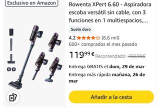 Aspiradora escoba sin cable Rowenta Air Force NUEV