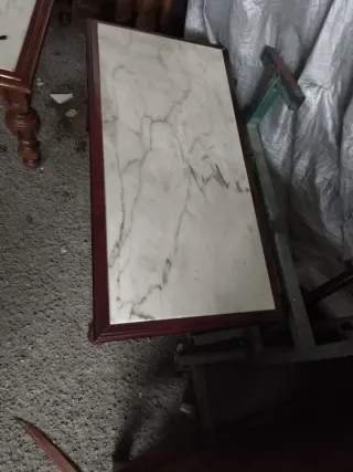 Mesa de centro mármol y madera