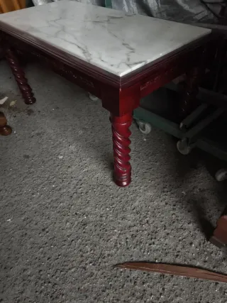 Mesa de centro mármol y madera