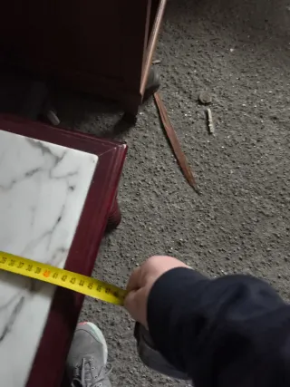 Mesa de centro mármol y madera