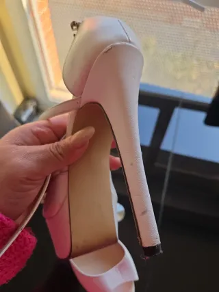 Sandalias de tacón blanco