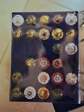 Álbum y chapas de cava