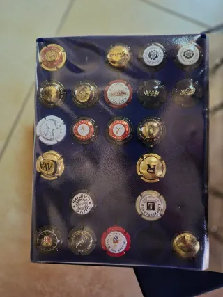 Álbum y chapas de cava