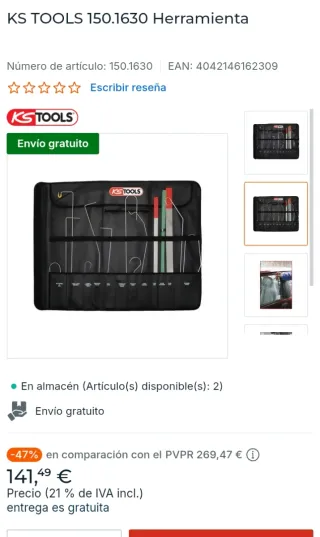 KS TOOLS 150.1630 Kit Herramientas Interior
