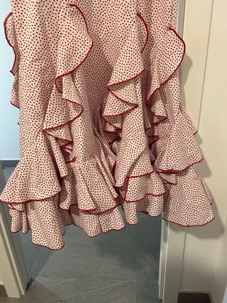 Traje de flamenca volantes lunares