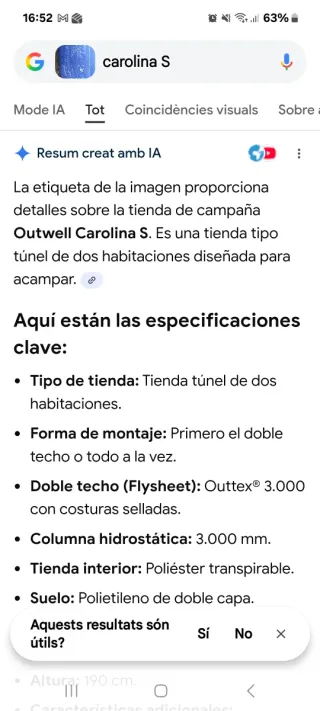 Tienda de campaña Outwell Carolina S