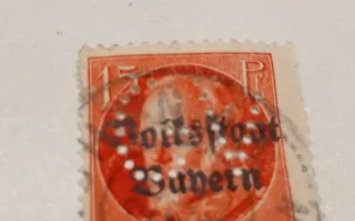 SELLO RARO DE REINO DE BAVIERA SOBRECARGADO Y PERF