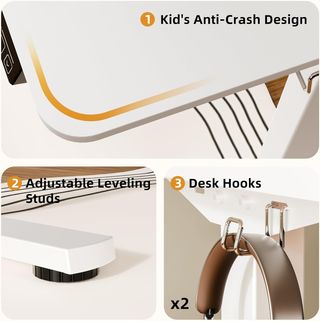 Escritorio Elevable Eléctrico Negro 80x60cm