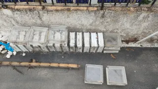 Pavés  de vidrio para construcción