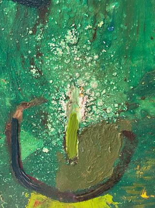 Cuadro abstracto acrílico verde