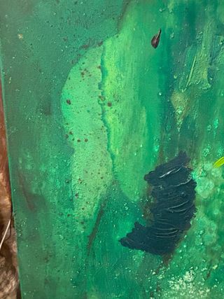 Cuadro abstracto acrílico verde