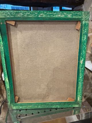 Cuadro abstracto acrílico verde