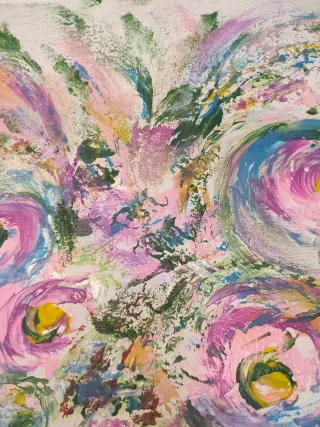 Cuadro abstracto pintado a mano