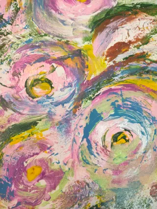 Cuadro abstracto pintado a mano