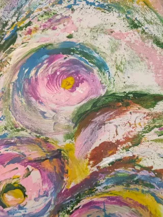 Cuadro abstracto pintado a mano