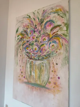 Cuadro abstracto pintado a mano