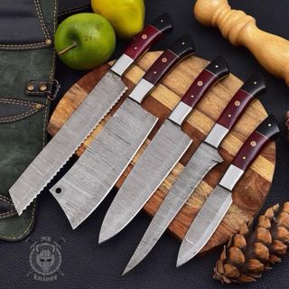 Set 5 Cuchillos Cocina Damasco