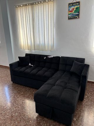 SOFACAMA GRANDE!! Sofá Chaiselongue Negro o Griss