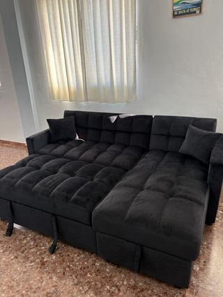 SOFACAMA GRANDE!! Sofá Chaiselongue Negro o Griss