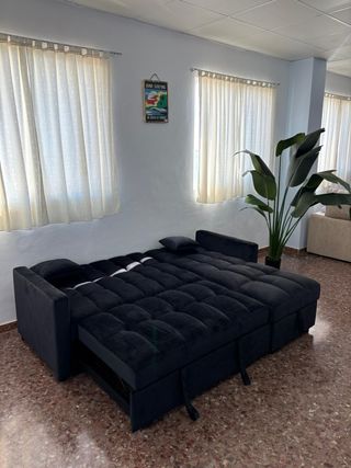 SOFACAMA GRANDE!! Sofá Chaiselongue Negro o Griss