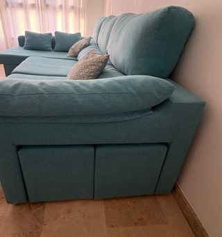 Sofá chaise longue derecha azul