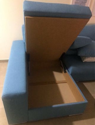 Sofá chaise longue derecha azul
