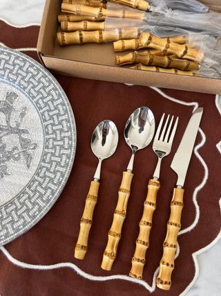 Cubertería Bambú y Acero Inoxidable