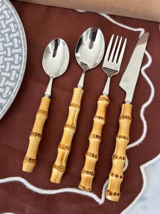 Cubertería Bambú y Acero Inoxidable