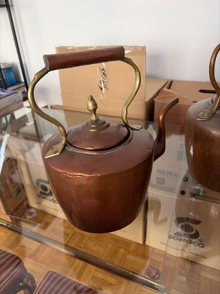 2 grandi teiere in rame antiche