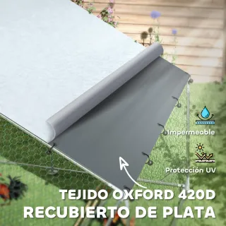 Gallinero Metálico Exterior 3x4m con Percha