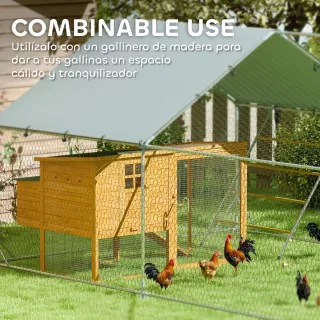 Gallinero Metálico Exterior 3x4m con Percha