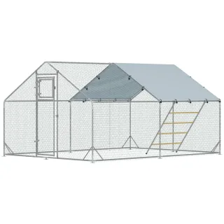 Gallinero Metálico Exterior 3x4m con Percha