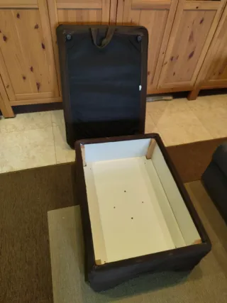 Puff marrón de tela