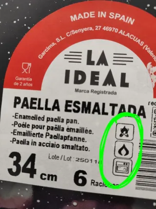 Paellera esmaltada