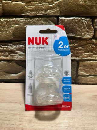 NUK 2 boquillas de silicona 6-18 meses