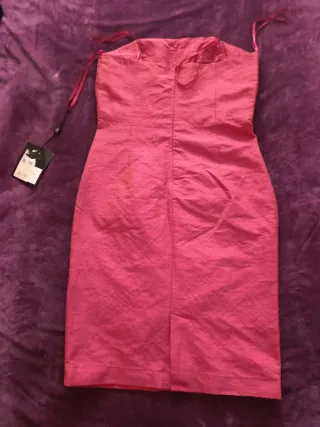 Vestido fiesta rosa T.36/38. Rosa cobre.