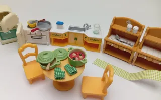 Pack Cocina + comidas Sylvanian Families Miniatura