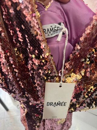 Vestito paillettes rosa oro