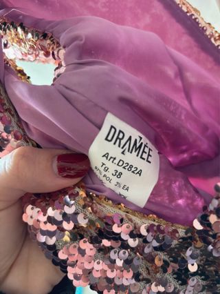 Vestito paillettes rosa oro