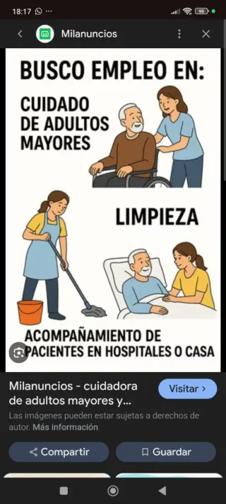 Busco trabajo cuidando personas mayores