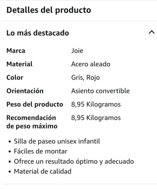 Silla coche Joie gris