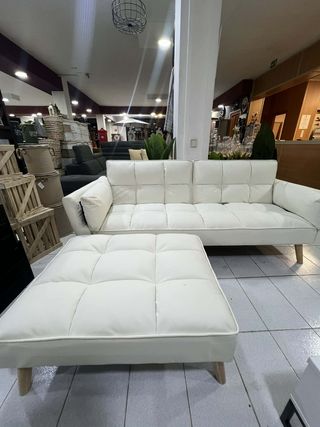 Sofá Cama Blanco Piel Sintética