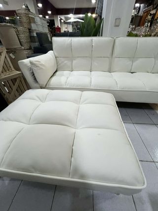 Sofá Cama Blanco Piel Sintética