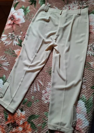Pantaloni Lizalù beige a caviglia