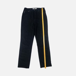Krizia Pantaloni Velluto Nero Vintage Straight Fit