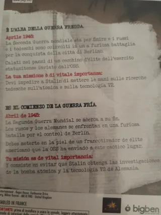 🇪🇦 NUEVO. PAL ESPAÑA Juego Wii-U Sniper Elite