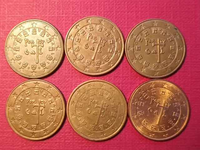 6 Monedas 5 Céntimos Euro Portugal