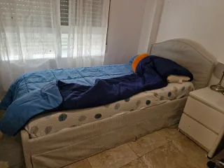 Cama individual con 2 colchones