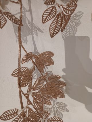 9 Guirnaldas Hojas Oro Rosa Brillantes